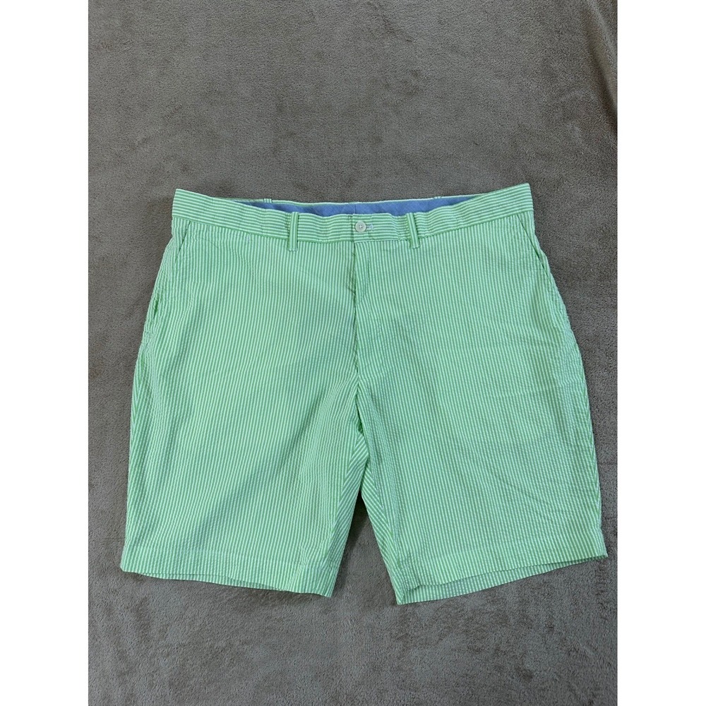Polo Golf Ralph Lauren Seersucker shorts Mens 40 Green Striped Classic Fit‎ EUC
